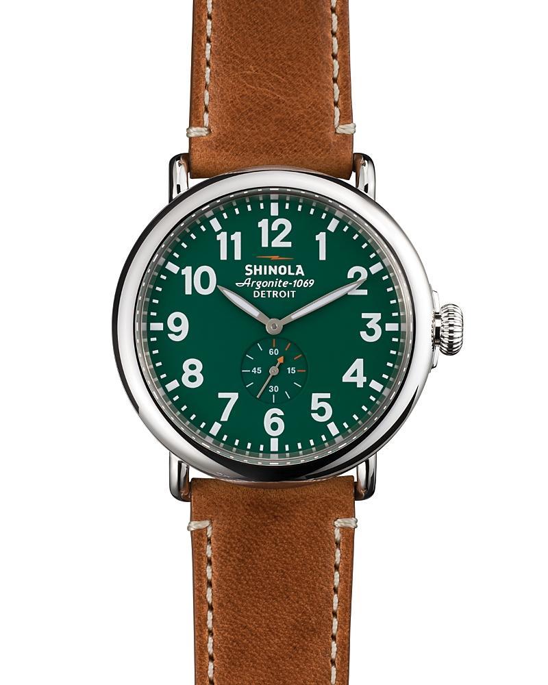 Mens 47mm Runwell Mens Watch, Green/Brown Product Image