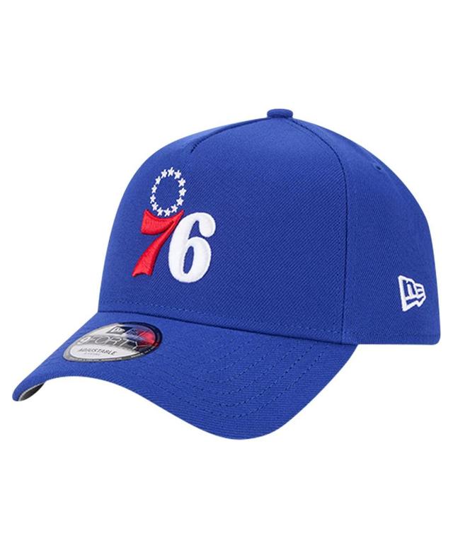 Mens New Era Royal Philadelphia 76ers A-Frame 9FORTY Adjustable Hat Product Image