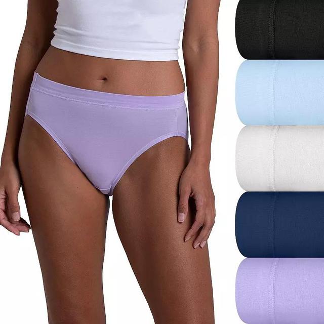 Womens Fruit of the Loom 360 Stretch Hi-Cut Panty 5-pack 5DCSSHC Navy Purple Pack Product Image