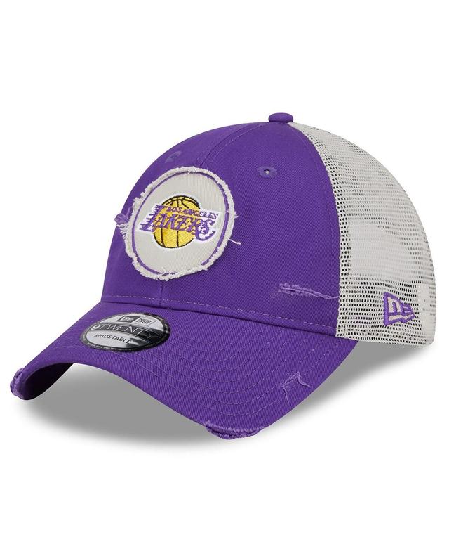 Mens New Era Los Angeles Lakers 2024 NBA All-Star Game Rally Drive Distressed Patch 9TWENTY Trucker Adjustable Hat Product Image