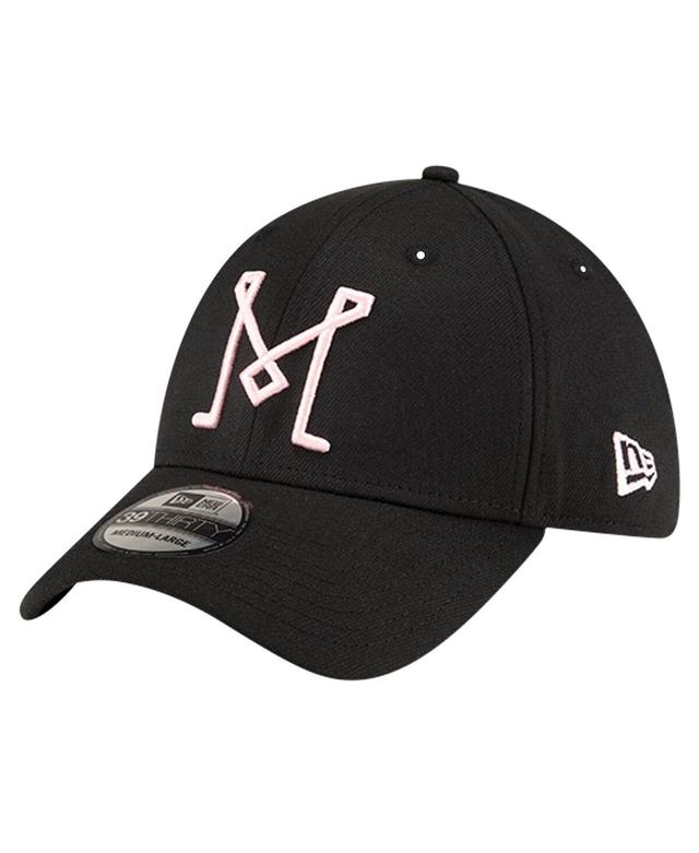 New Era Mens Black Inter Miami Cf Logo 39THIRTY Flex Hat Product Image