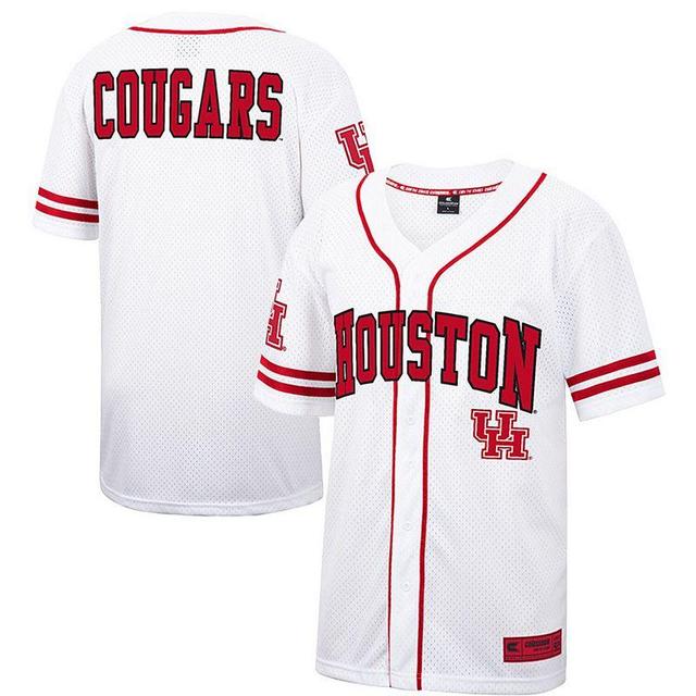 Mens Colosseum White Houston Cougars Free Spirited Mesh Button-Up Baseball Jersey Product Image