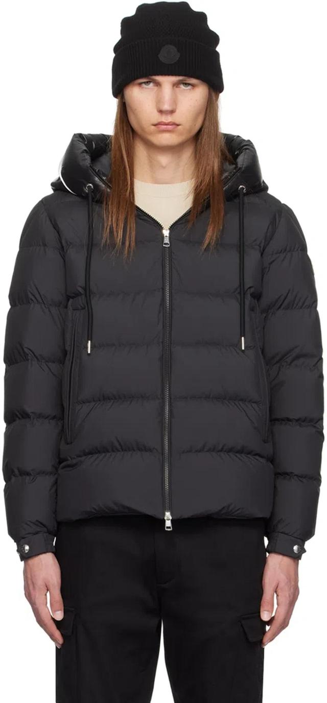 MONCLER Black Cardere Down Jacket In Blue Product Image