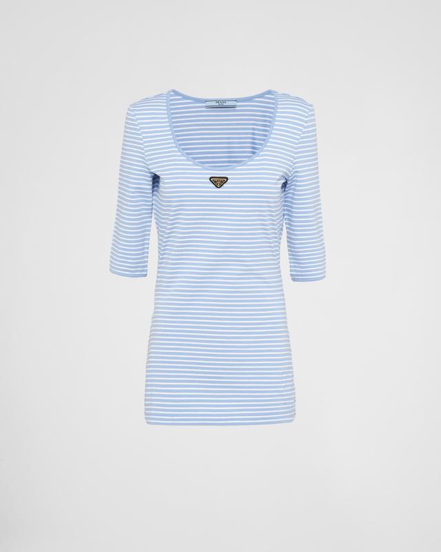 Striped jersey top Product Image