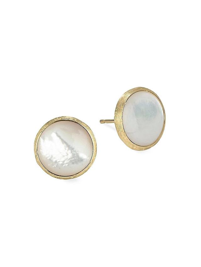 Womens Jaipur Color 18K Yellow Gold & Mother-of-Pearl Stud Earrings Product Image