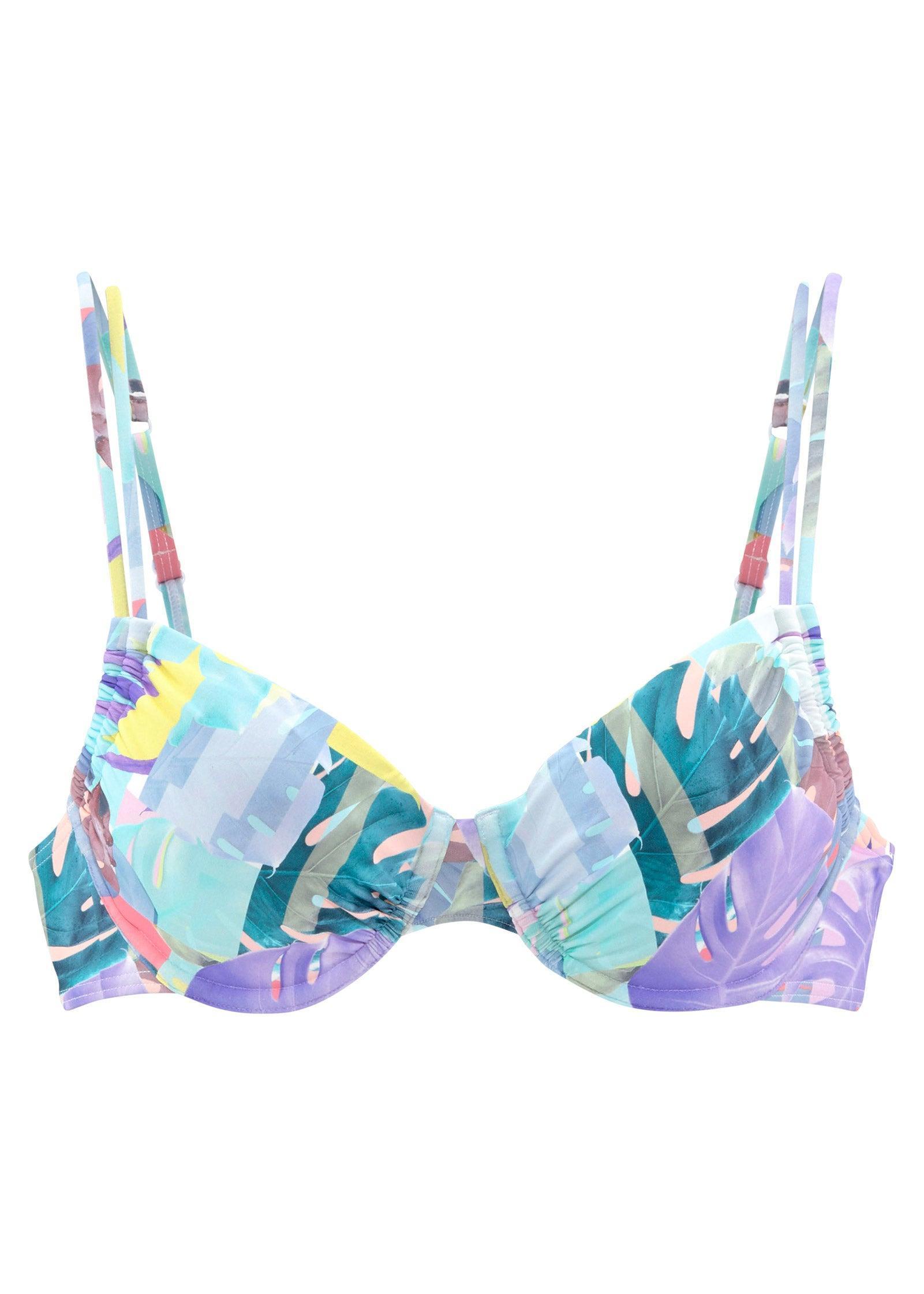 Underwire Bikini Top - Pastel Tropical Floral Product Image