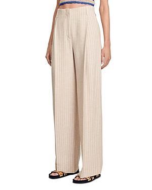 Womens Wide-Leg Striped Floaty Trousers Product Image