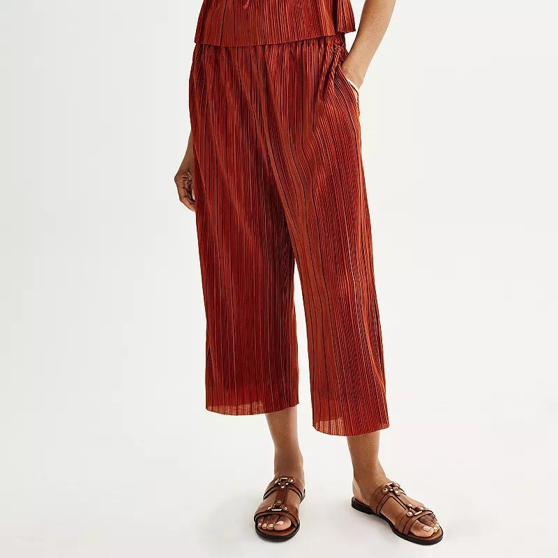 Petite Nine West Airflow Pull-On Wide Leg Crop Pants, Womens Product Image