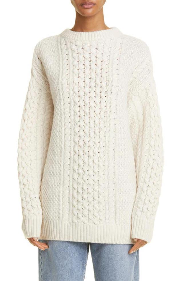 Chunky Cable Knit Cream Product Image