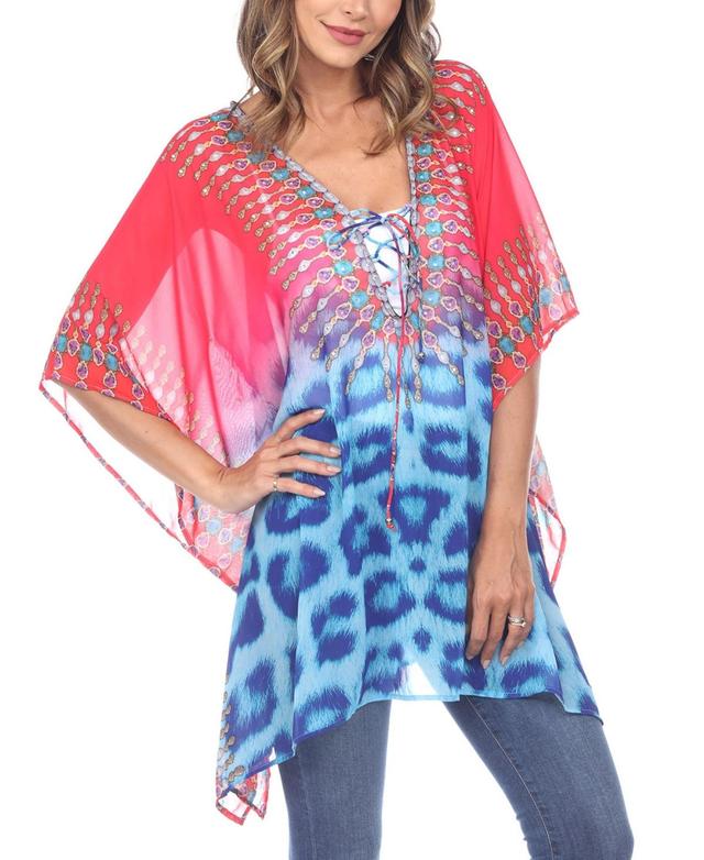 Womens Multi Print Caftan Top Product Image