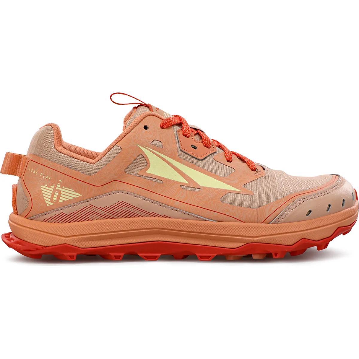 Altra Women's Lone Peak 6 Shoe Red/Gray Product Image