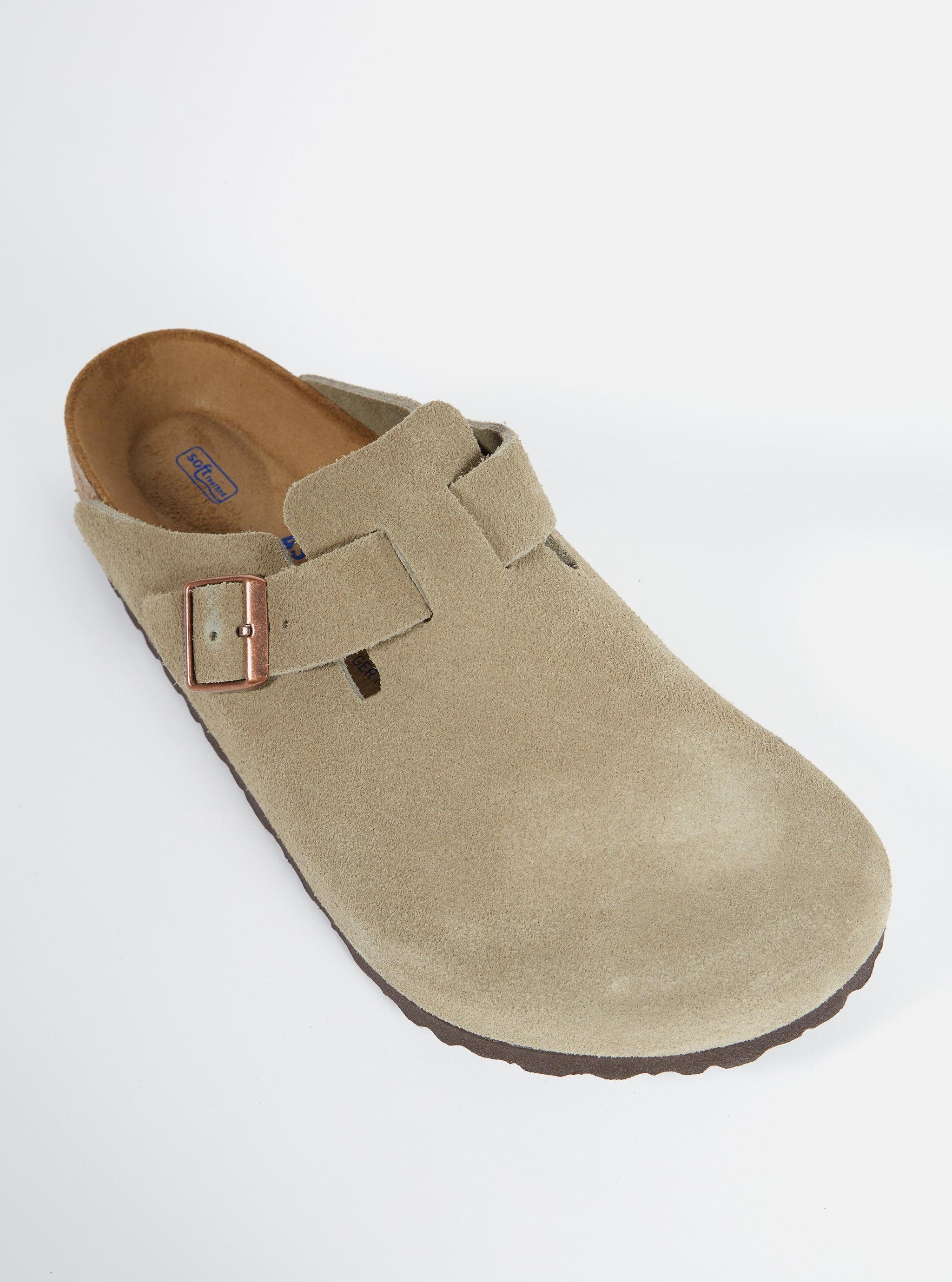 Birkenstock Soft Footbed Boston in Taupe Suede Product Image