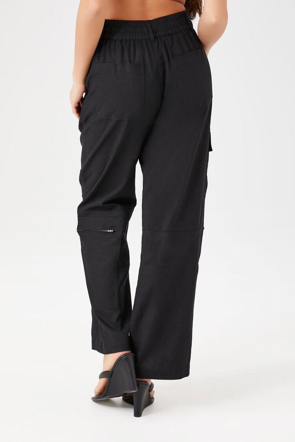 Zipper Wide-Leg Cargo Pants | Forever 21 Product Image