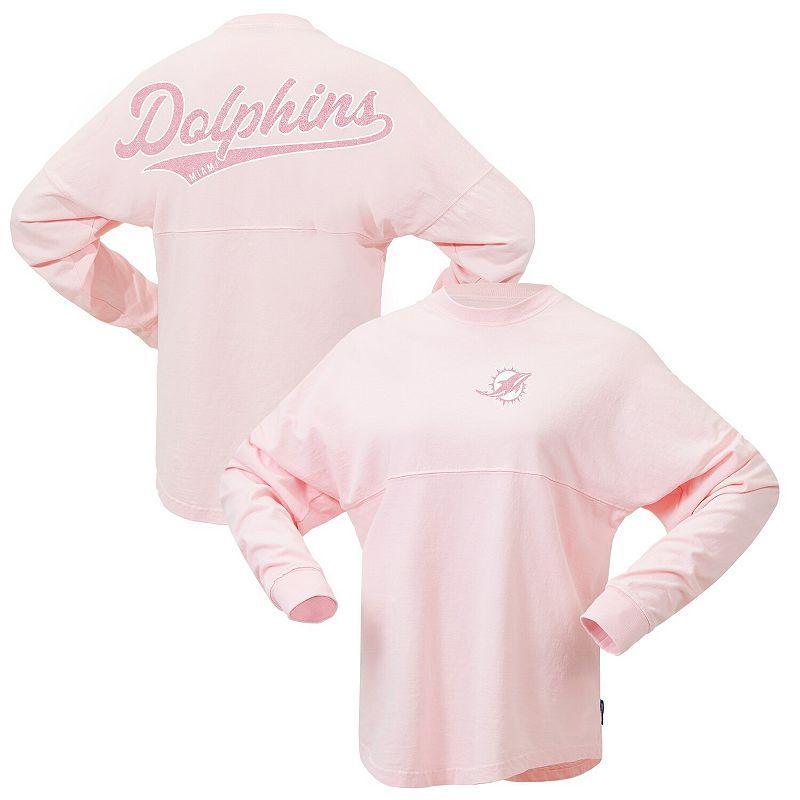 Womens Fanatics Branded Pink Miami Dolphins Millennial Spirit Jersey T-Shirt Product Image