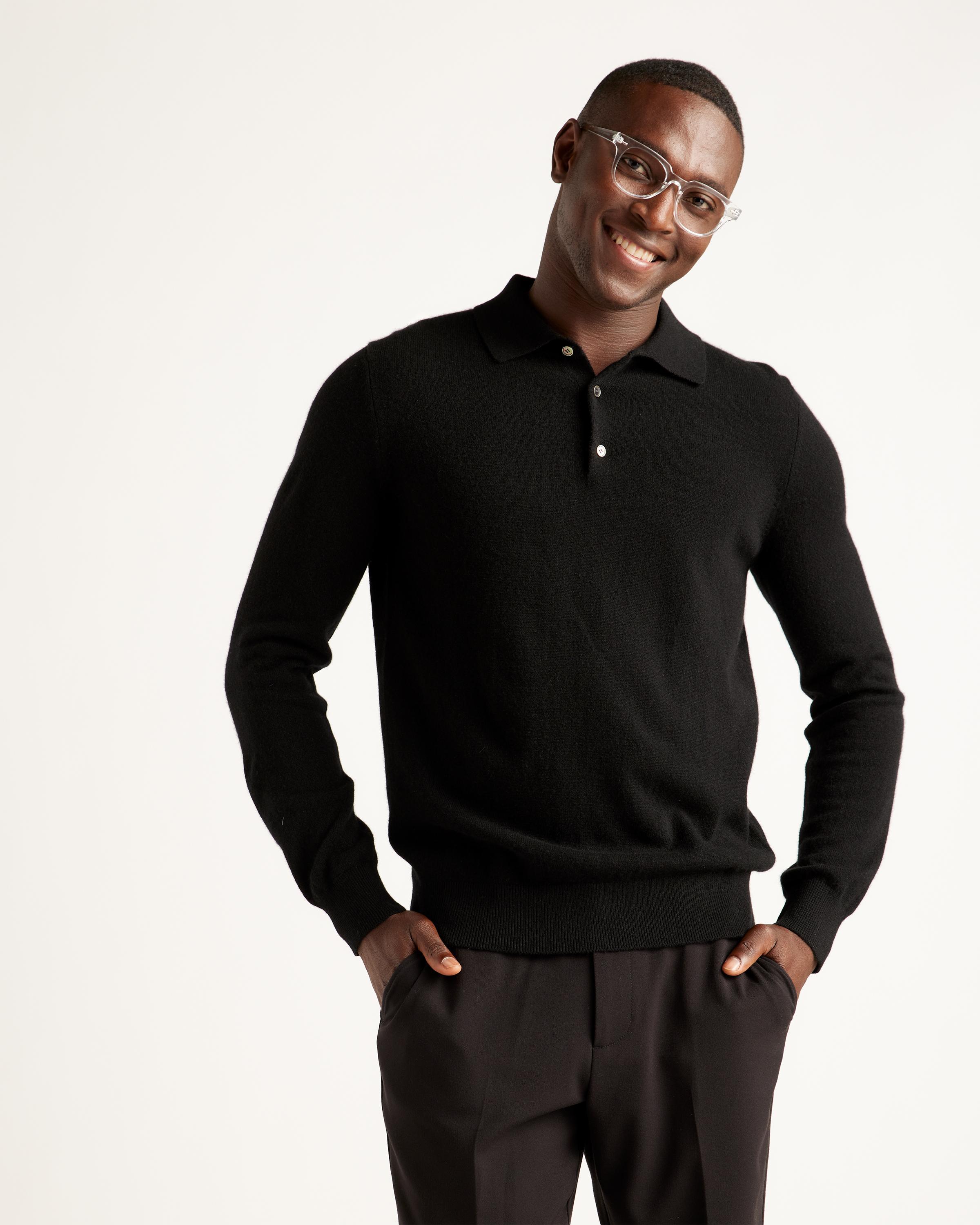 Mongolian Cashmere Polo Sweater Product Image