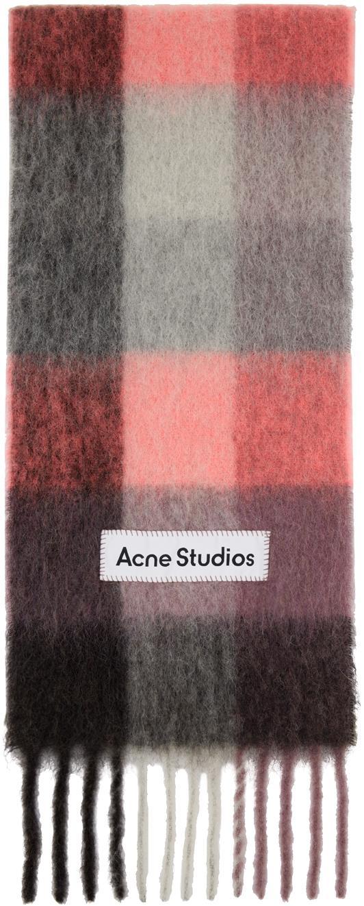 Pink & Gray Checked Scarf In Dl3 Mauve/pink Product Image