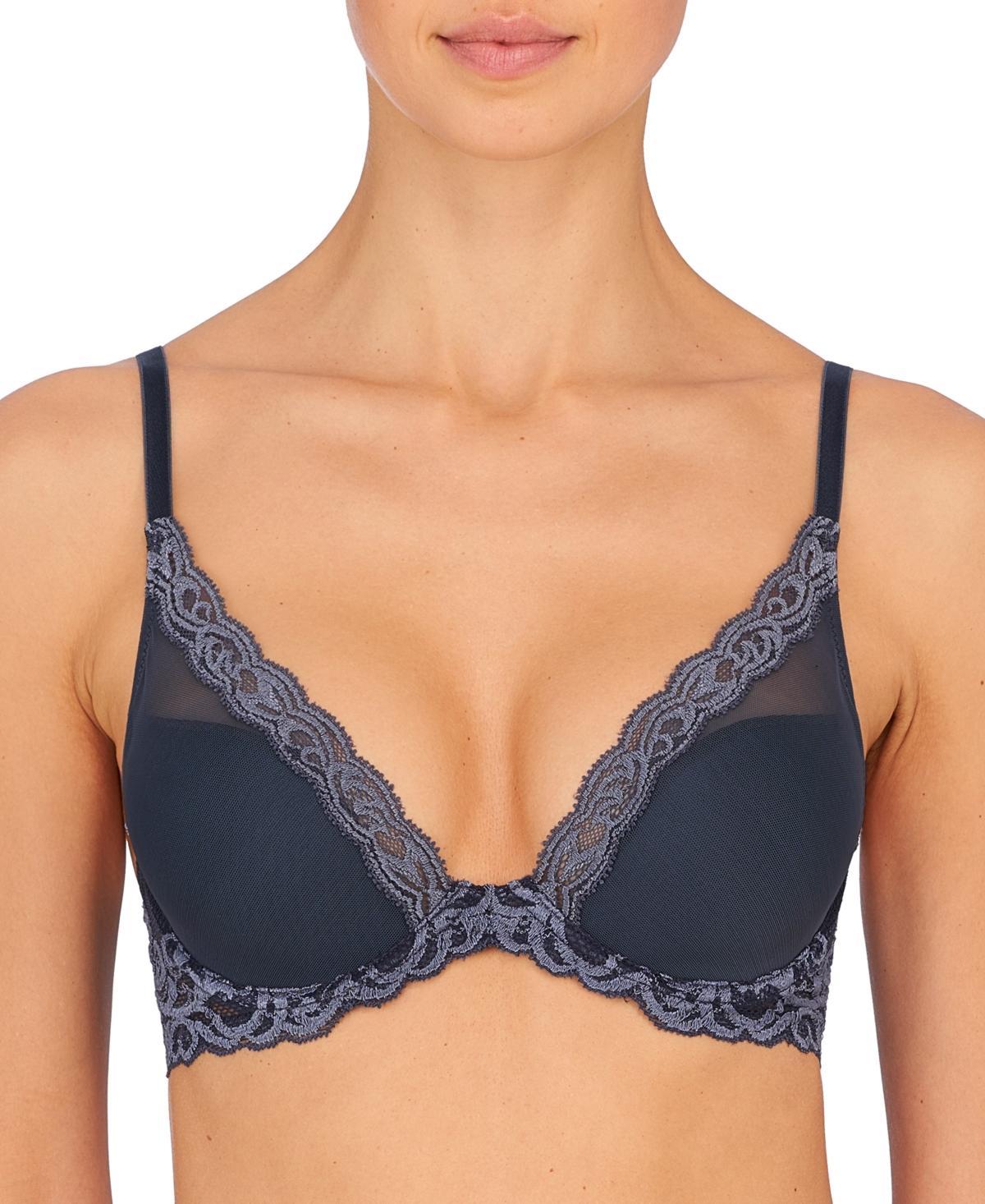 Womens Feathers Lace Contour Underwire Plunge Bra 730023 Product Image