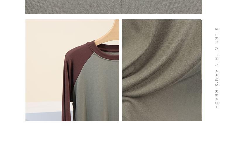 Long-Sleeve Crew Neck Raglan Tee Product Image