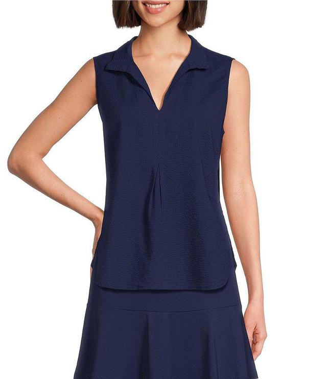 Tommy Bahama Stretch Johnny Collar Sleeveless Blouse Product Image