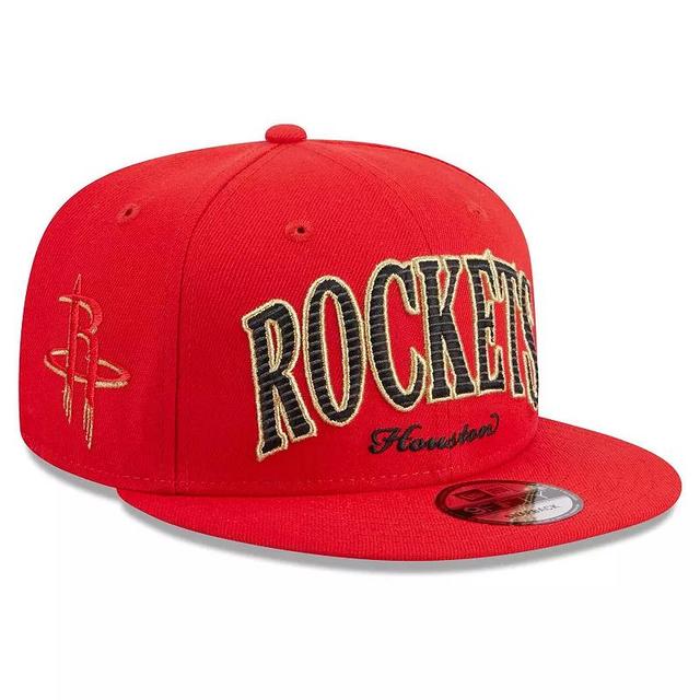 Mens New Era Houston Rockets Golden Tall Text 9FIFTY Snapback Hat Product Image