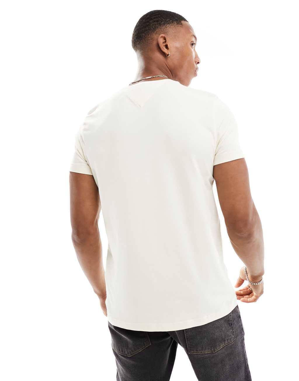 Tommy Hilfiger stretch slim fit T-shirt in cream Product Image