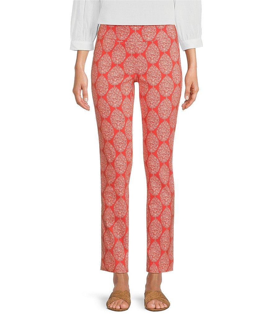 J.McLaughlin Masie Amelia Cloth Leaf Print Flat Front Elastic Waist Pull-On Pants Product Image