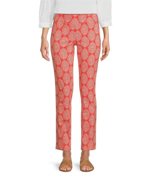 J.McLaughlin Masie Amelia Cloth Leaf Print Flat Front Elastic Waist Pull-On Pants Product Image