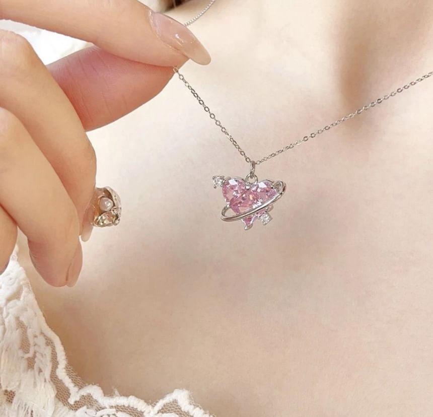 Heart Rhinestone Pendant Alloy Choker Product Image