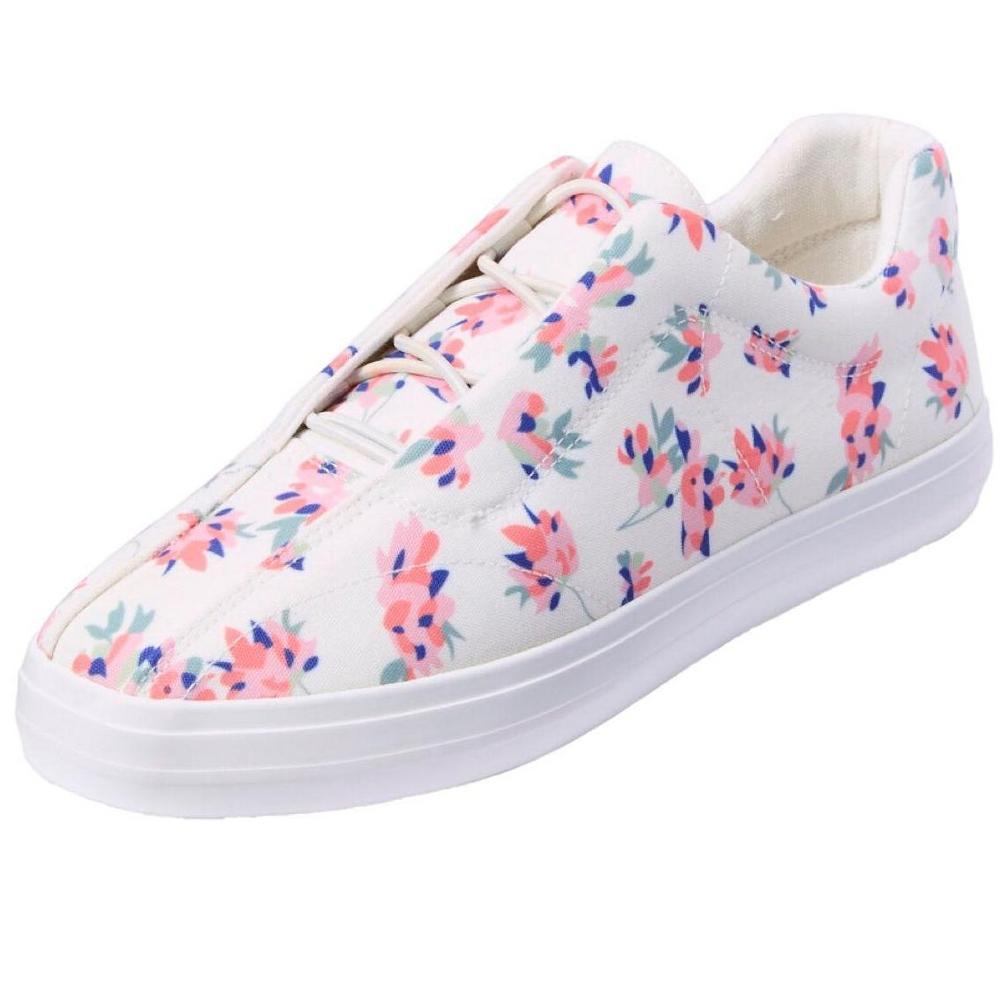 Comfortview Women's Wide Width The Bungee Slip On Sneaker - 9 W, White Floral Product Image