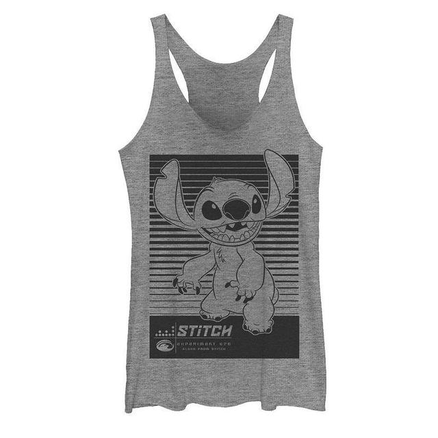 Disneys Lilo & Stitch Experiment 626 Poster Juniors Racerback Graphic Tank Top, Girls Gray Grey Product Image