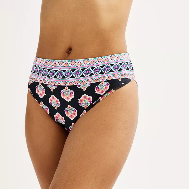 Womens Freshwater Banded High-Waist Swim Bottoms Product Image