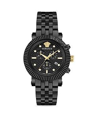 Mens V-Chrono Black Stainless Steel Chronograph Watch Product Image