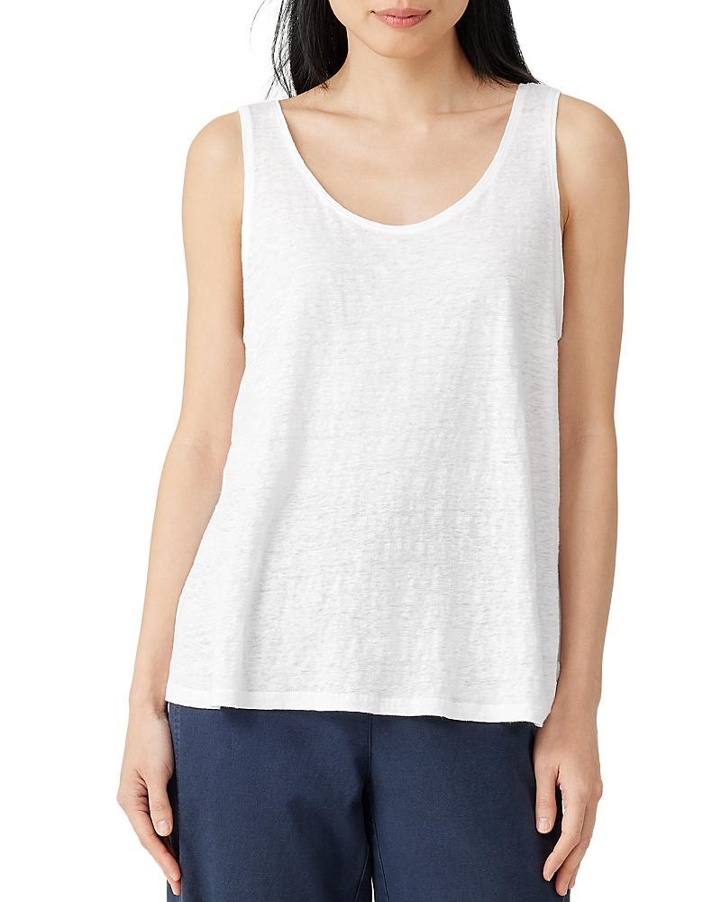 Eileen Fisher Organic Linen Scoop Neck Sleeveless Jersey Knit Tank Product Image