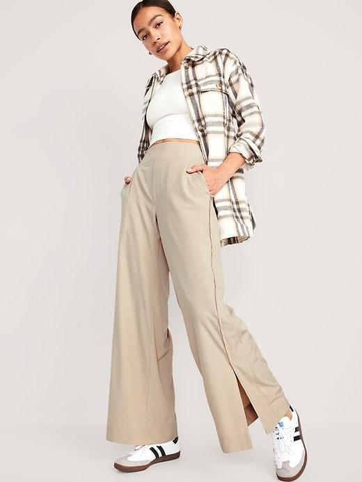 High-Waisted StretchTech Wide-Leg Pants Product Image