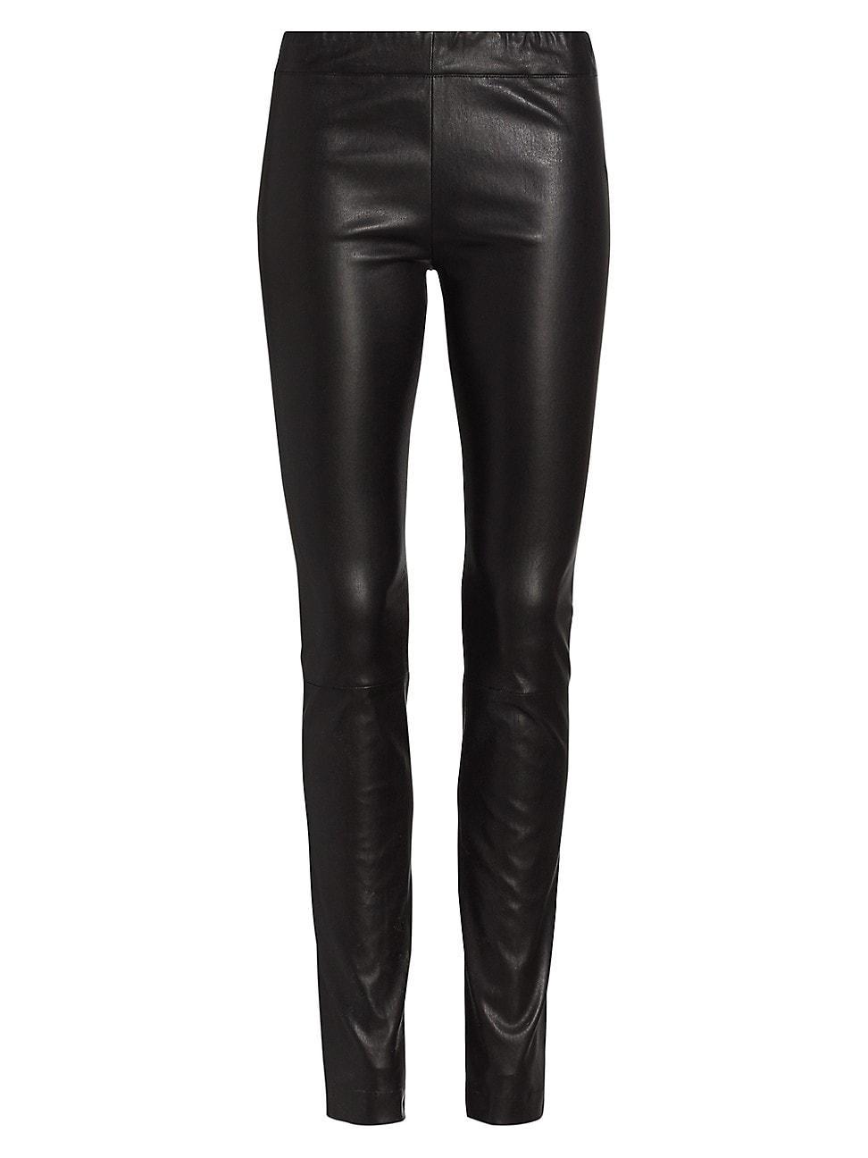 Womens Stretch Leather Moto Leggings Product Image