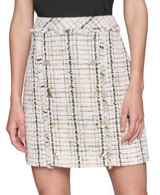 Karl Lagerfeld Paris Womens inge Tweed Skirt - Soft Beige/ product image