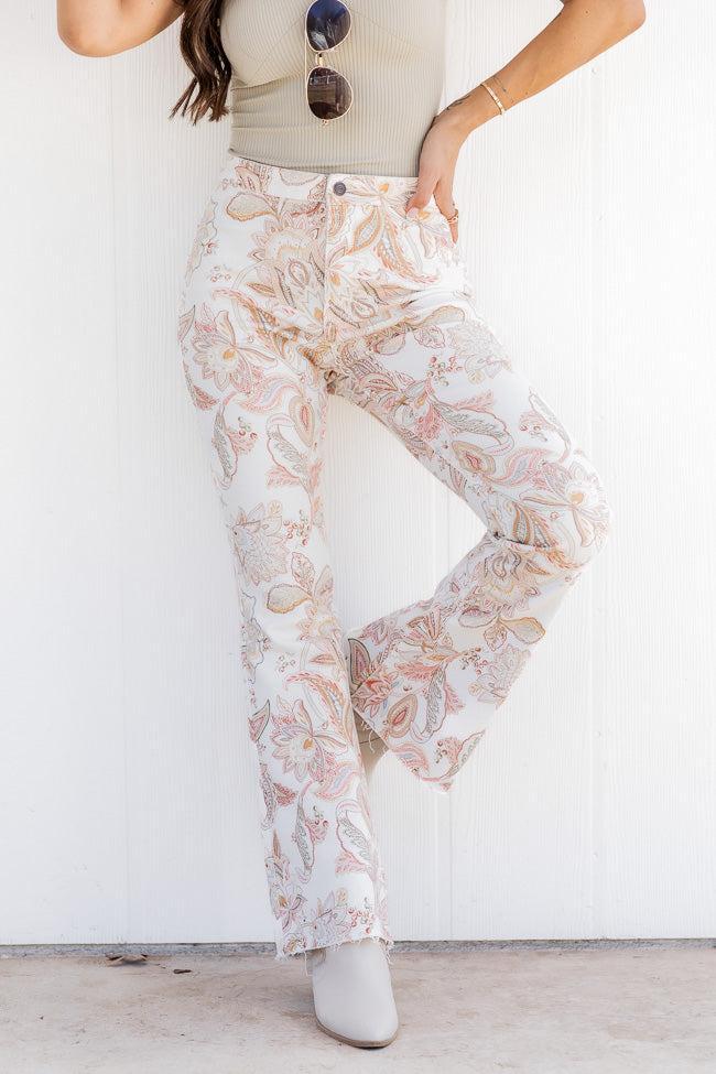 Jolene Paisley Print Flare Jeans FINAL SALE Product Image