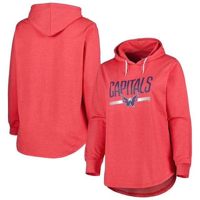 Womens Heather Washington Capitals Plus Size Fleece Pullover Hoodie Product Image