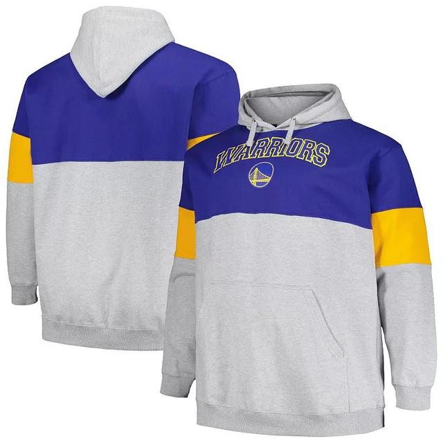 Mens Fanatics Branded Royal/Gold Golden State Warriors Big & Tall Pullover Hoodie Product Image