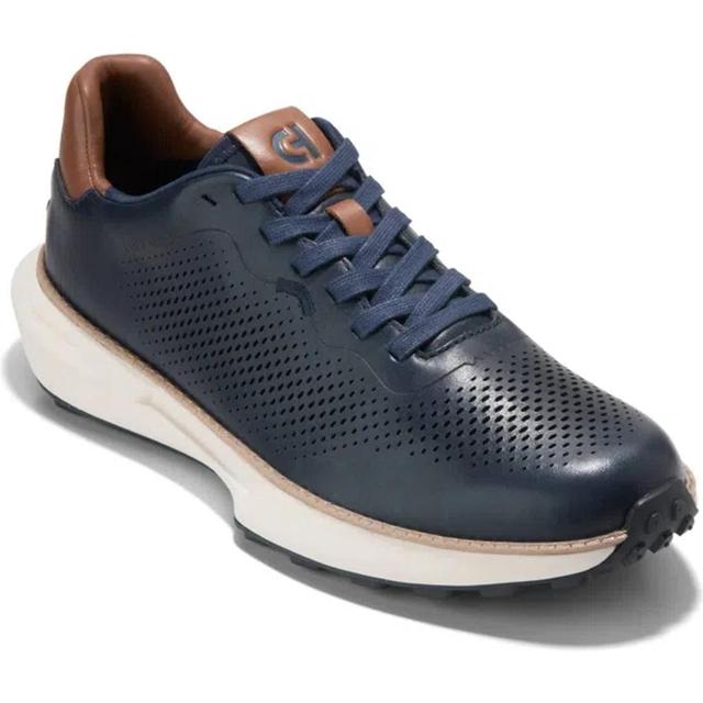 COLE HAAN Grandpro Ashland Laser Perforated Sneaker In Navy Blazer-british Tan-ivory Product Image