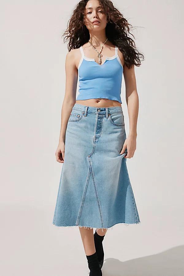 Levis Deconstructed High Rise A-Line Midi Skirt Womens at Urban Outfitters Product Image