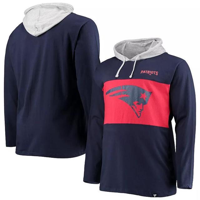 Men's Fanatics Branded Navy New England Patriots Big & Tall Logo Hoodie Long Sleeve T-Shirt Product Image