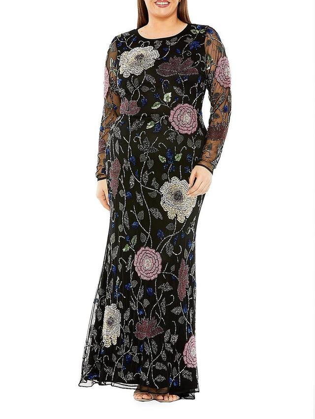 FABULOUSS BY MAC DUGGAL Sequin Embellished Long Sleeve Gown Product Image