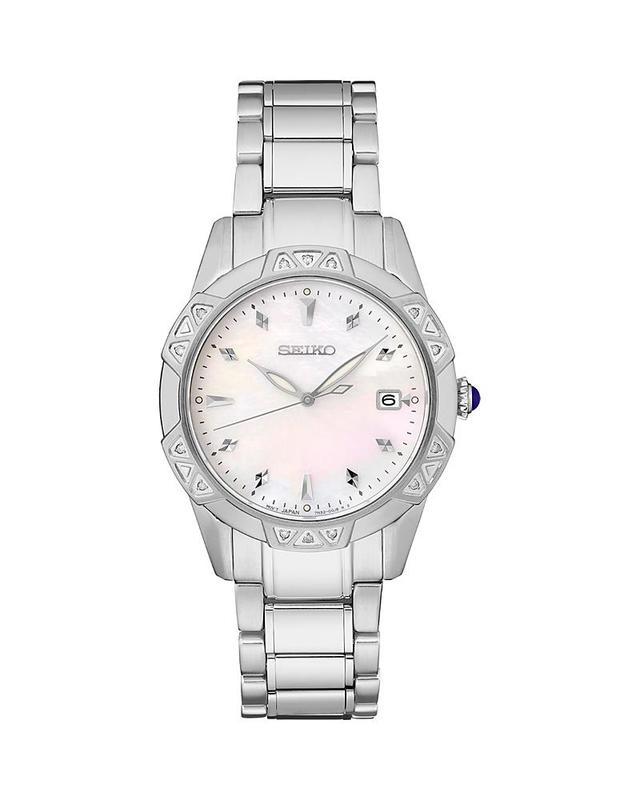 Seiko Two Tone Mother-of-Pearl Dial Bracelet Watch - SKK728, Womens M Of White Product Image