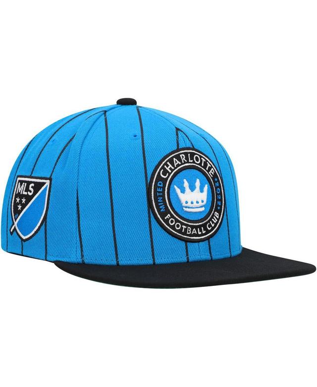 Mens Mitchell & Ness Light Blue Charlotte Fc Team Pin Snapback Hat Product Image