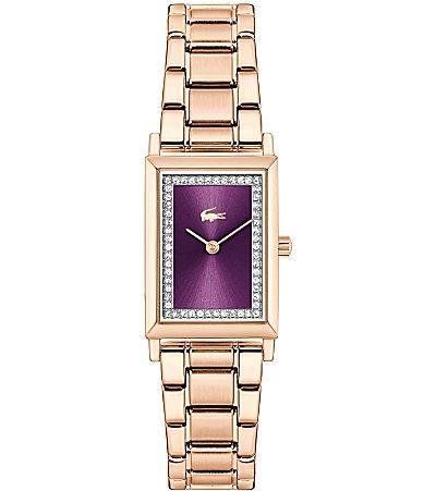 Lacoste Womens Catherine Two Hand Carnation Gold Tone Stainless Steel Bracelet Watch Product Image