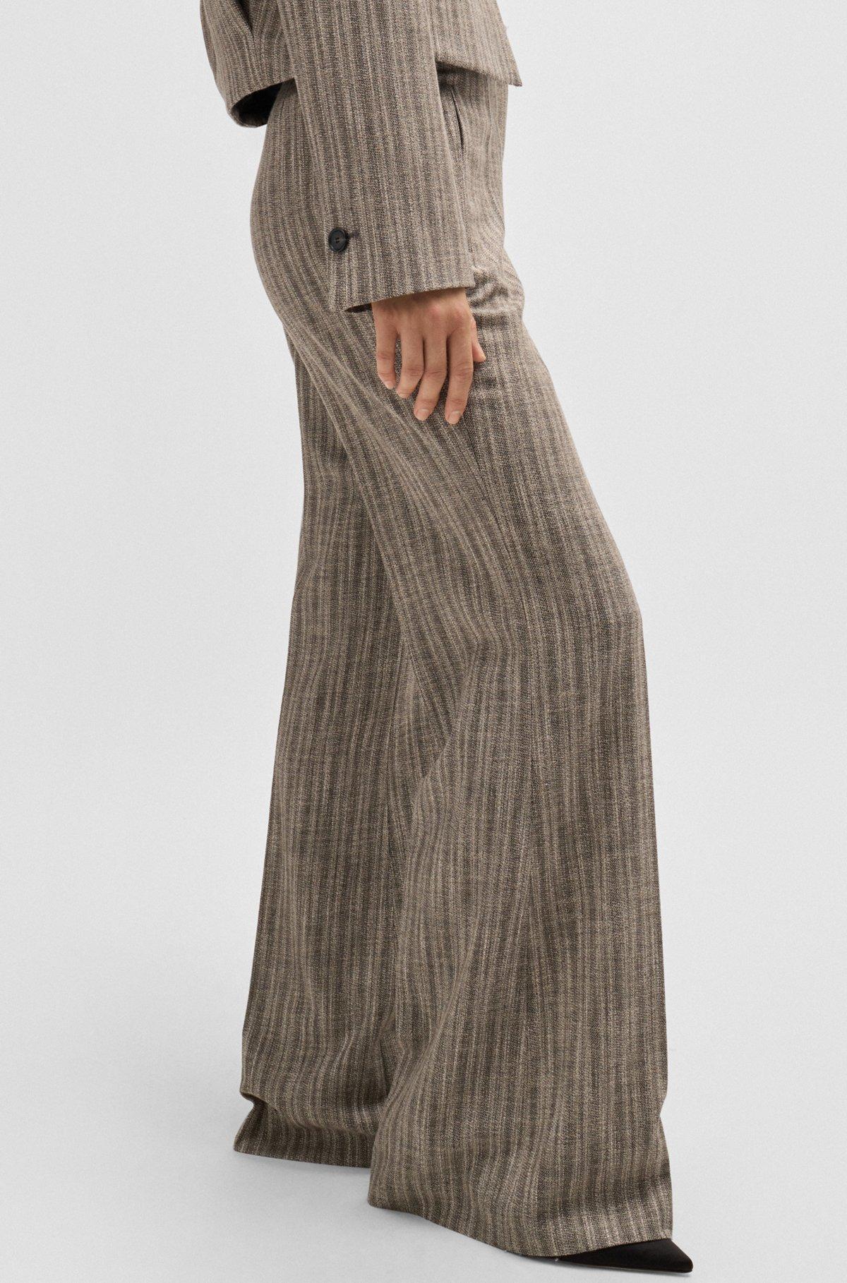 Regular-fit trousers in striped stretch cloth Product Image