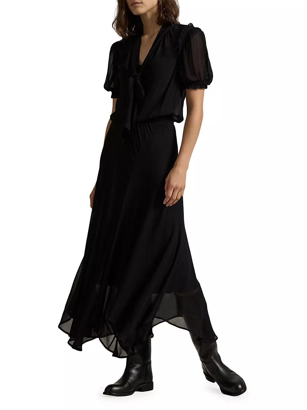 Georgette Tieneck Blouson Maxi-Dress Product Image