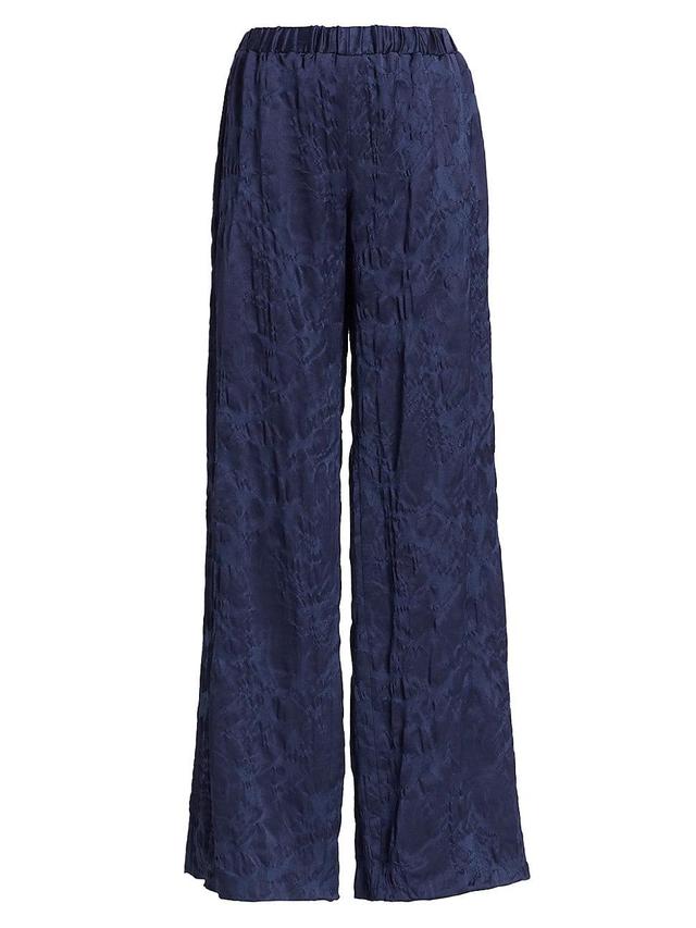 Womens Cloque Jacquard Wide-Leg Pants Product Image