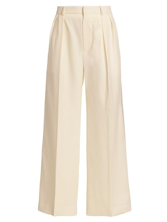 Womens Evening Wool Wide-Leg Trousers Product Image